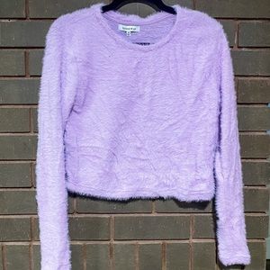 Hooked Up Lilac, Long Sleeved Crop Top